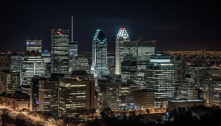 city skyline at nightの素材
