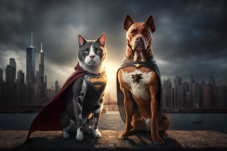 dog and catの素材