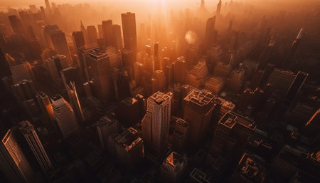 sunset over the cityの素材