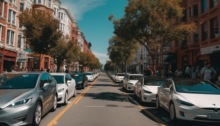 cars on the streetの素材