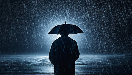 person with umbrellaの素材