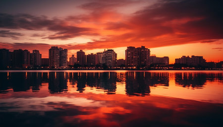 sunset over the riverの素材