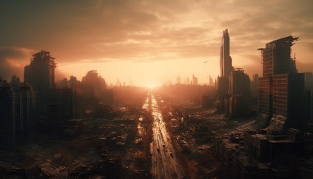 sunset in the cityの素材