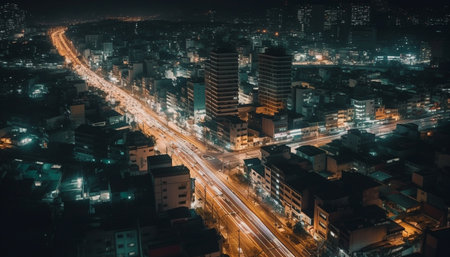 time lapse of traffic at nightの素材