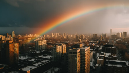 rainbow over the cityの素材