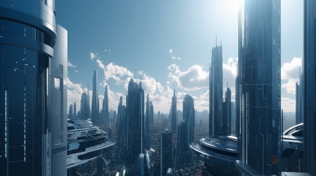 city skyline at nightの素材