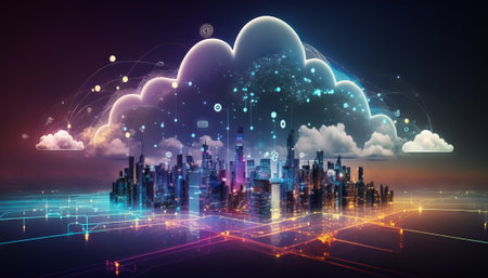 fountain at nightの素材