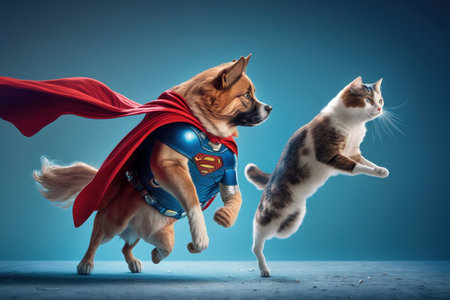 dog and catの素材