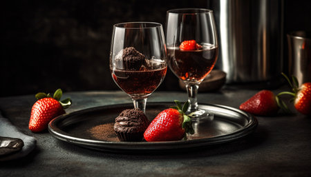 strawberries and champagneの素材