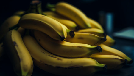 bananas on a black backgroundの素材