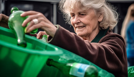 senior woman waterの素材