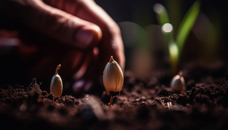 burning candle in the hands of a childの素材