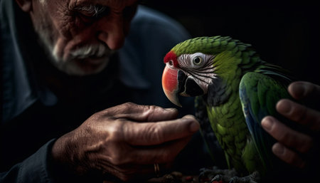 parrot in handの素材
