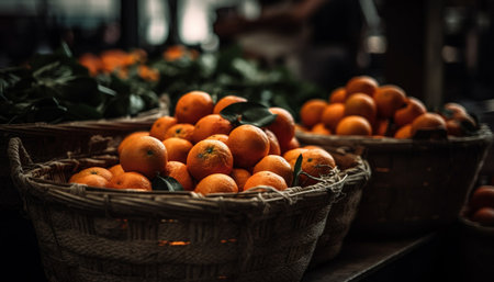 pumpkins in a basketの素材