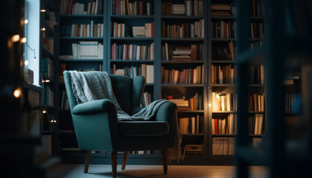 books on the shelfの素材