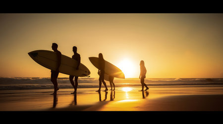 sunset on the beachの素材