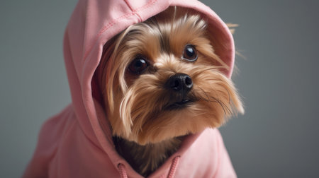 yorkshire terrier in a dressの素材