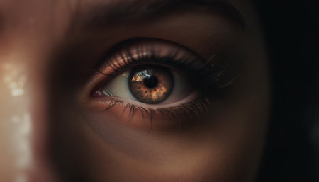 close up of an eye with eyesの素材