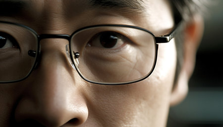 woman with glassesの素材