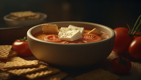 tomato soup with breadの素材