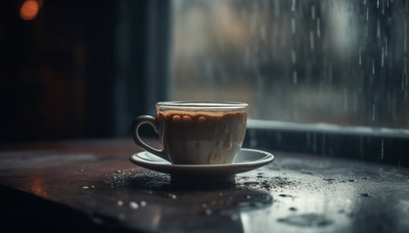cup of coffee on a tableの素材