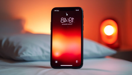 phone on the bedの素材