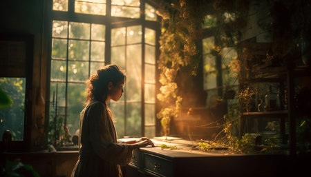 person in the windowの素材