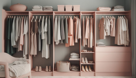 wardrobe with clothesの素材