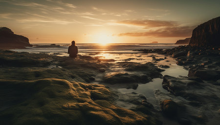 sunset on the beachの素材