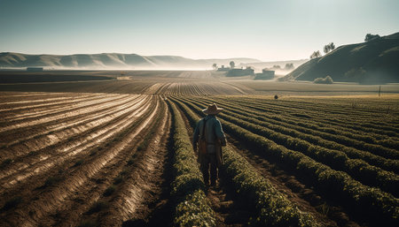 vineyard at sunsetの素材