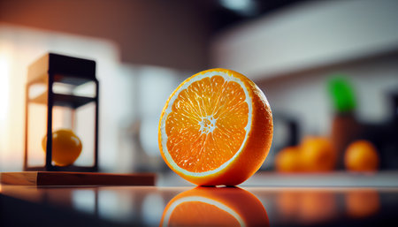 orange juice and orangesの素材