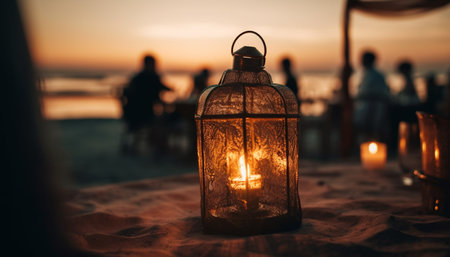 lantern at sunsetの素材