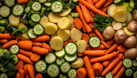 vegetables on the marketの素材