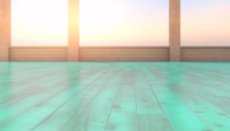 empty room with wooden floorの素材