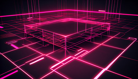 abstract background with glowing linesの素材