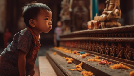 child on stationの素材