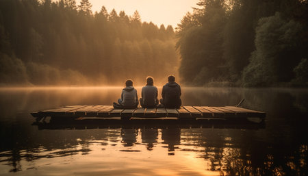 fountain at sunsetの素材