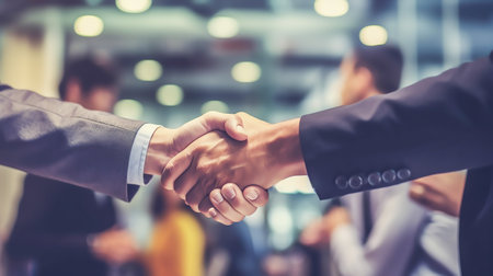 business people shaking handsの素材