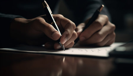person signing a documentの素材
