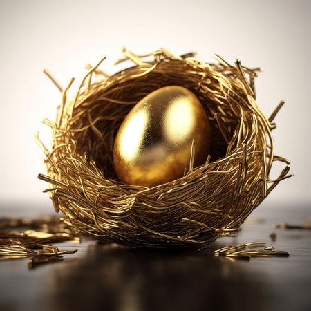 golden egg in nestの素材