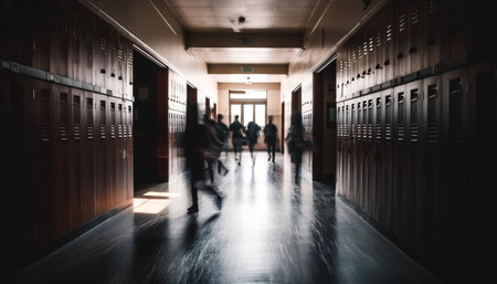 people in the corridorの素材