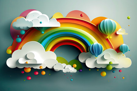 rainbow and cloudsの素材