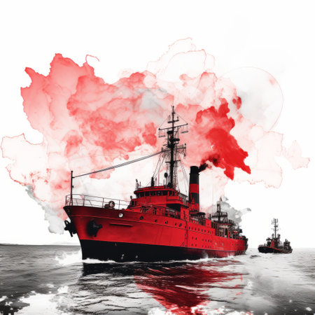 ship in the seaの素材