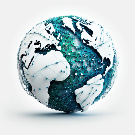 world map with globeの素材