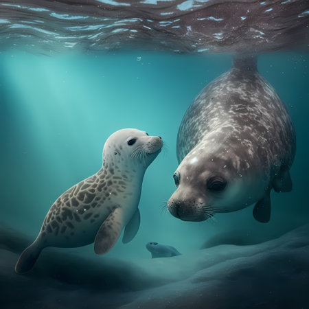 sea lion in the seaの素材