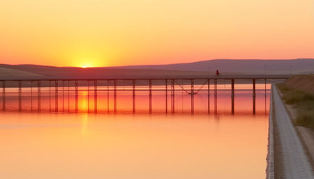 sunset on the pierの素材