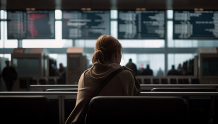 woman in airportの素材