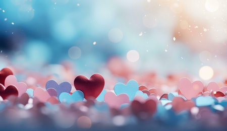 valentines background with heartsの素材