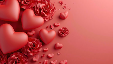 red hearts backgroundの素材