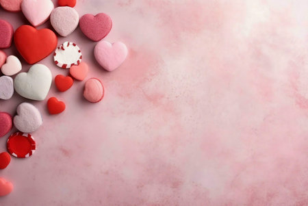 pink hearts backgroundの素材